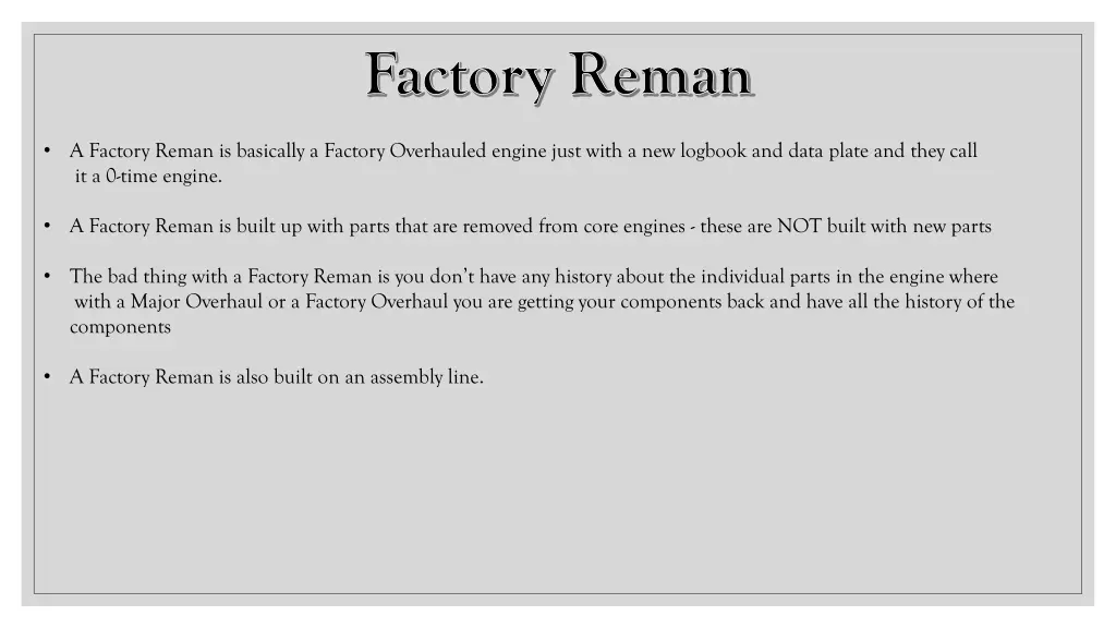 factory reman