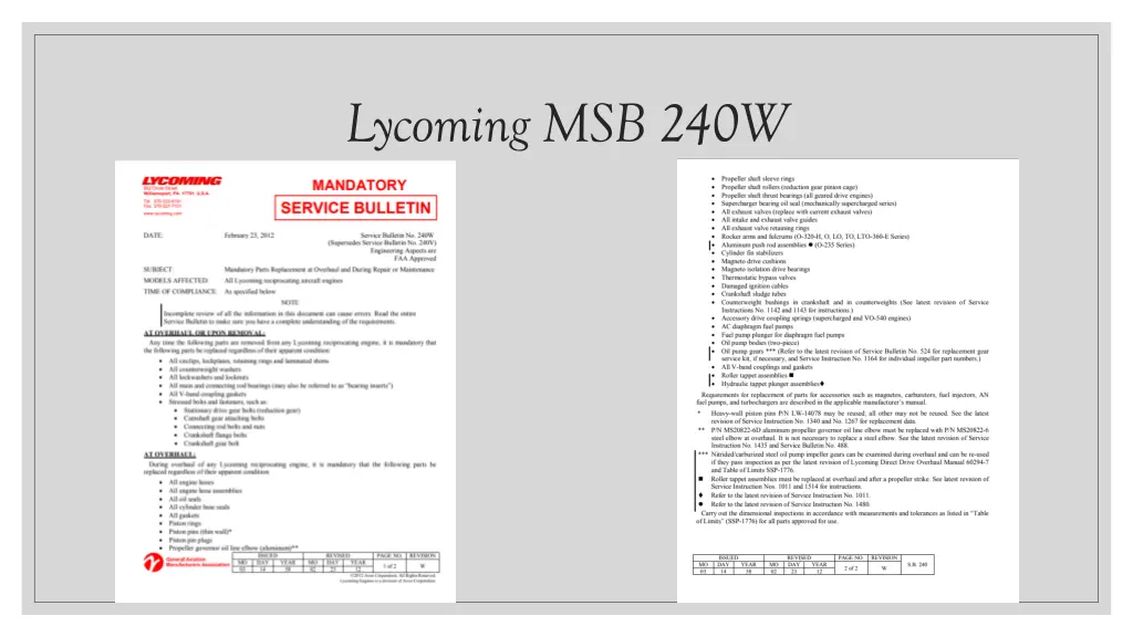 lycoming msb 240w
