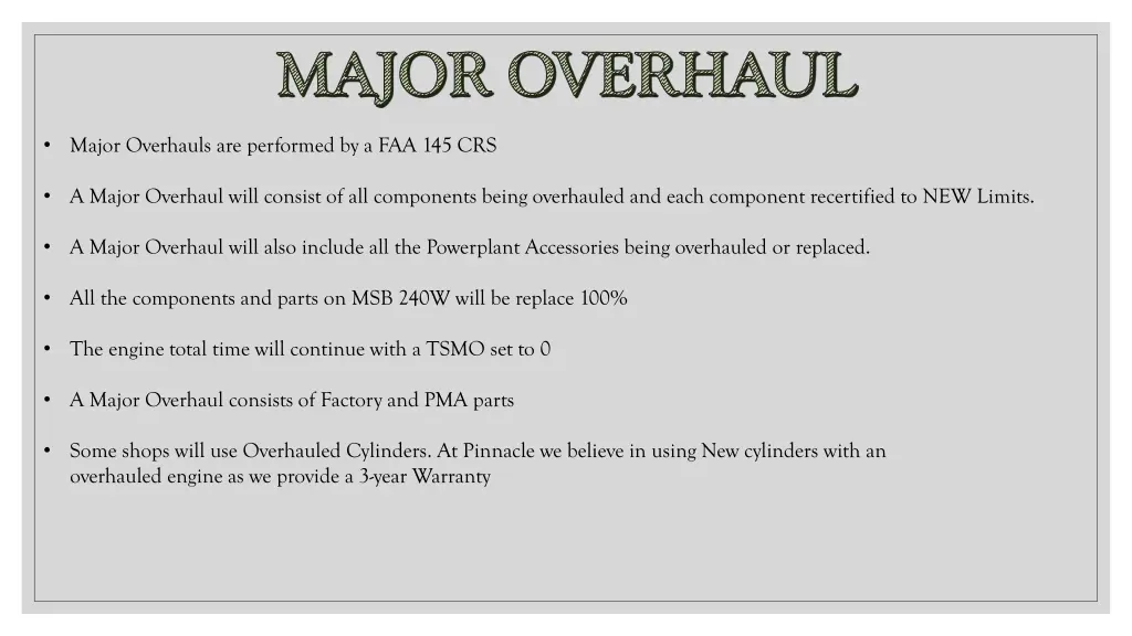 major overhaul