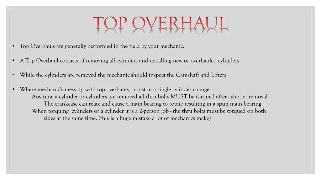 top overhaul