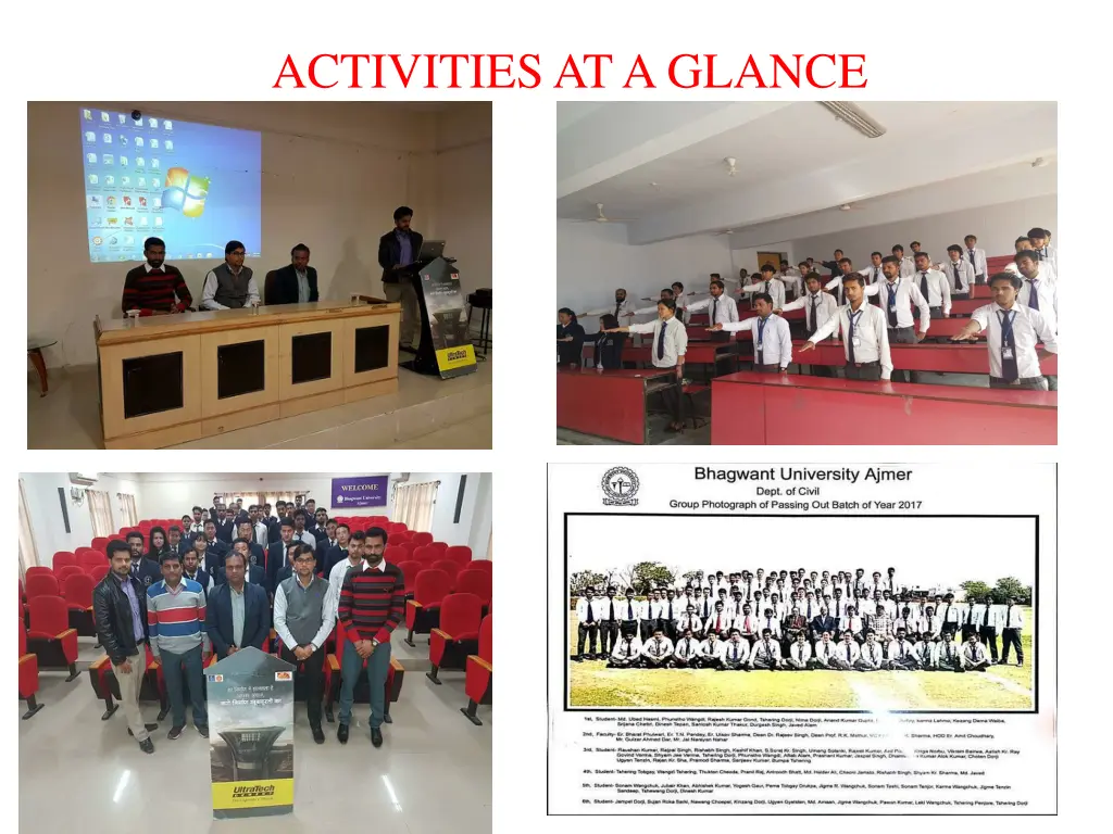 activities at a glance