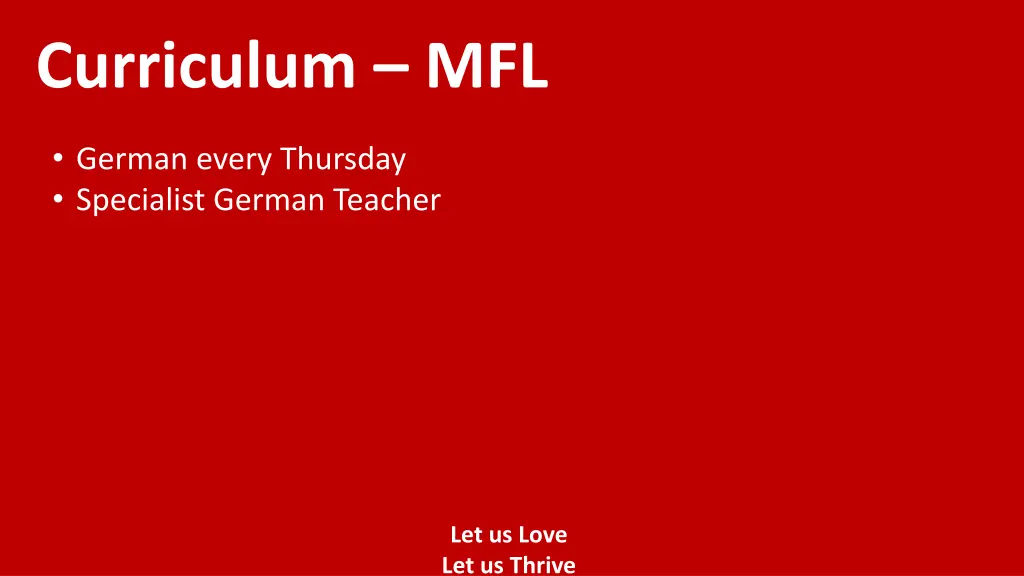 curriculum mfl