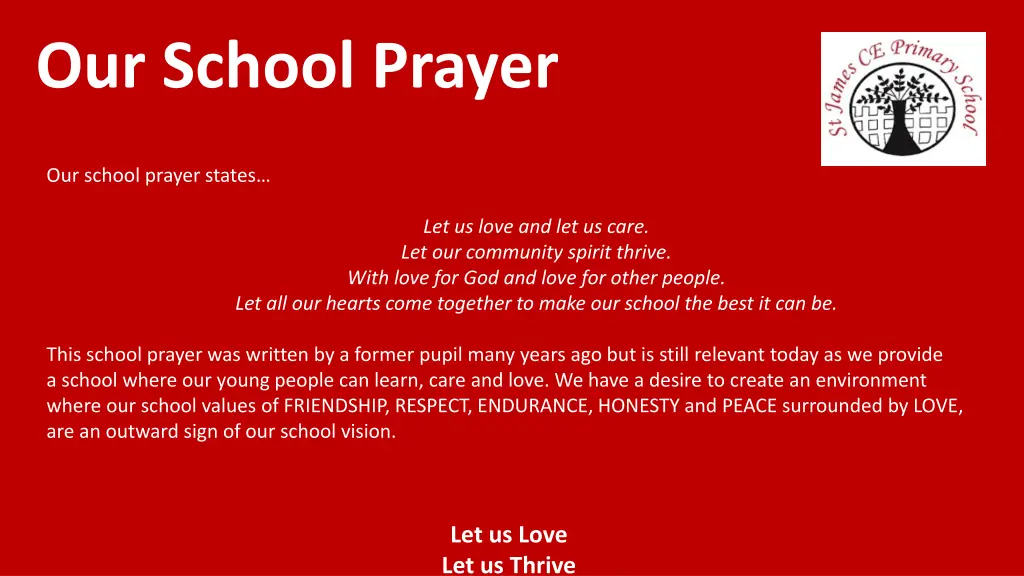 our school prayer