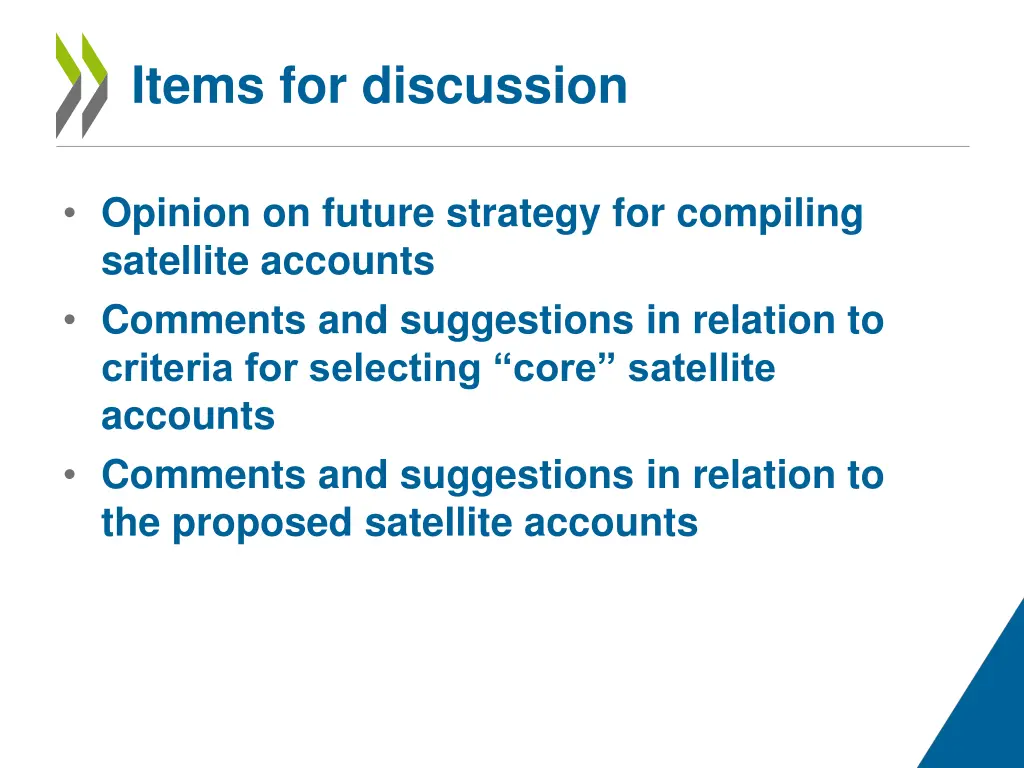 items for discussion