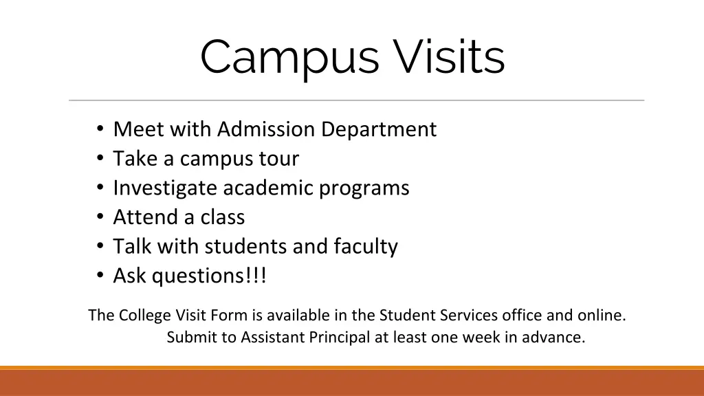 campus visits