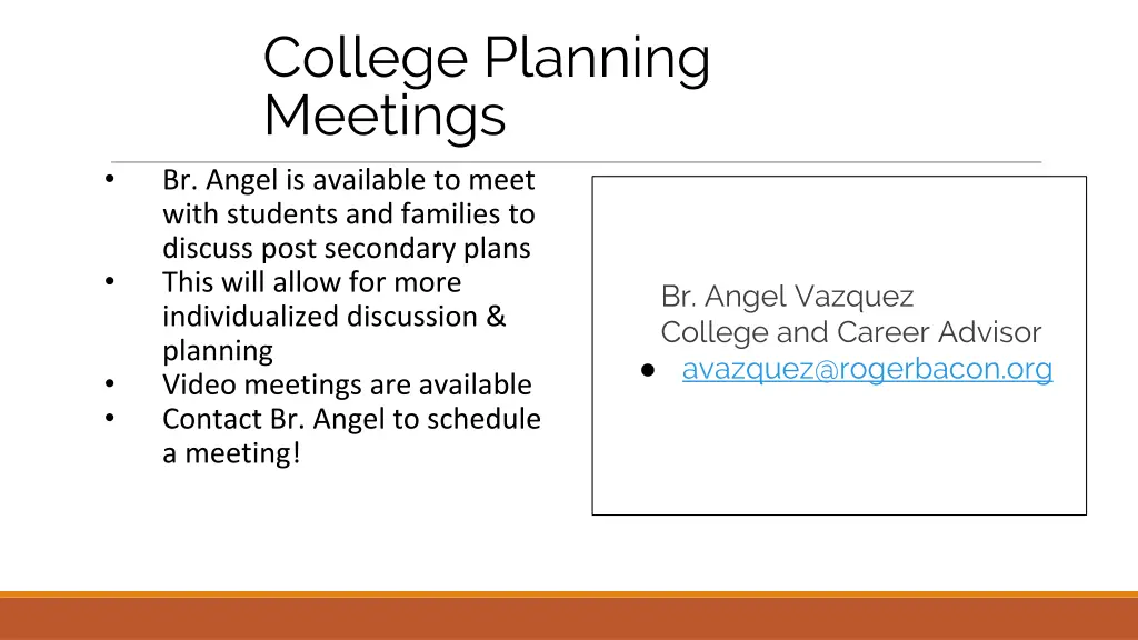 college planning meetings