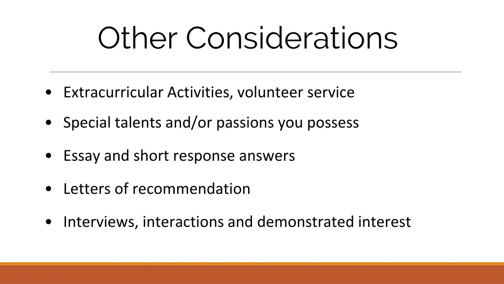 other considerations