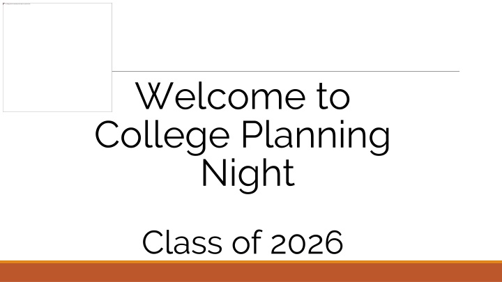 welcome to college planning night