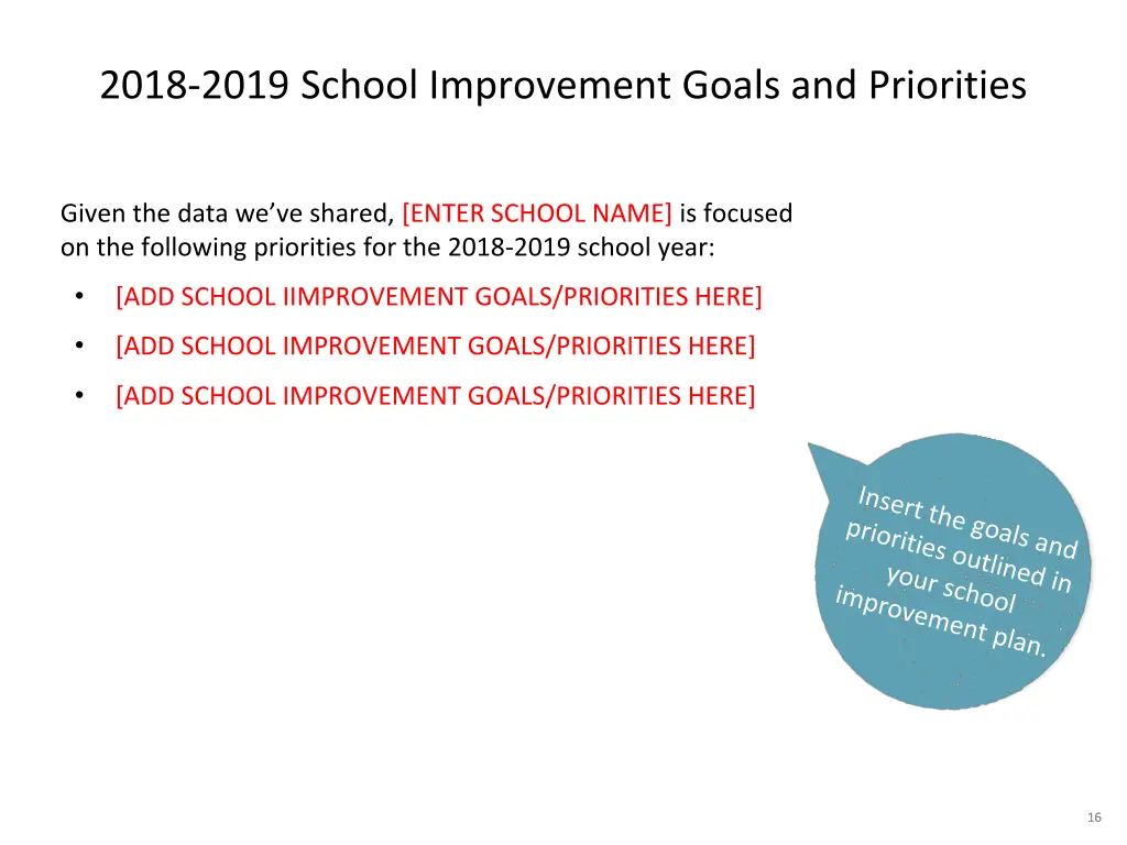 2018 2019 school improvement goals and priorities