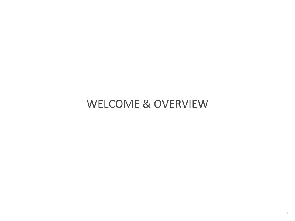 welcome overview