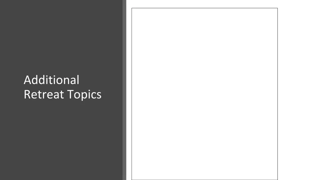 additional retreat topics