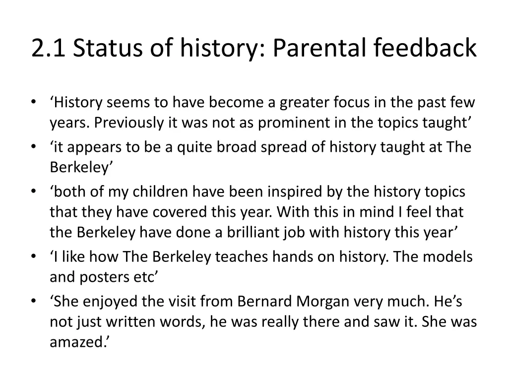 2 1 status of history parental feedback 1