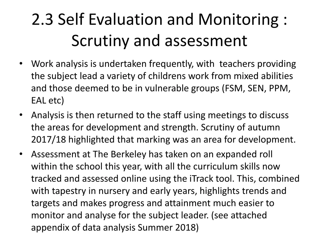 2 3 self evaluation and monitoring scrutiny