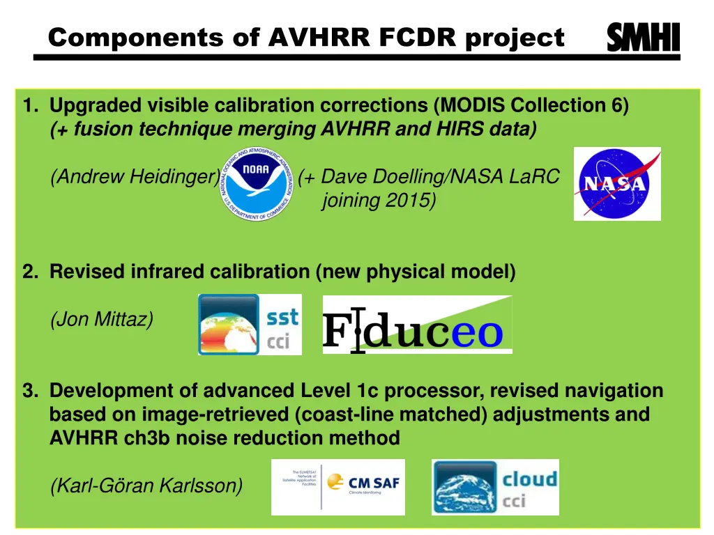 components of avhrr fcdr project