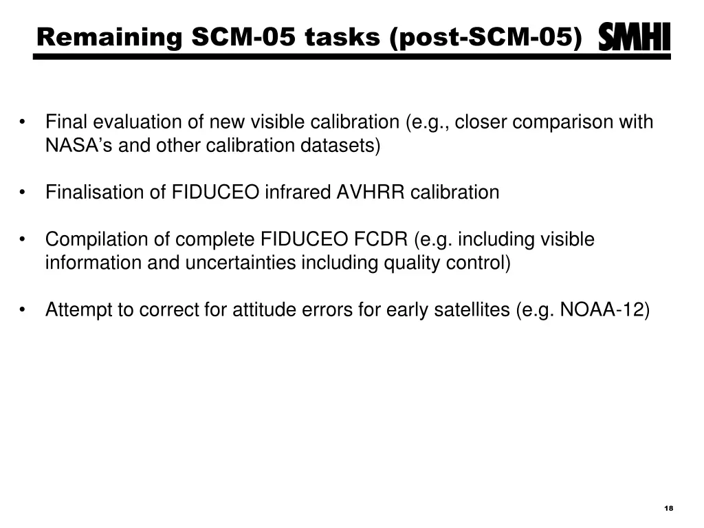 remaining scm 05 tasks post scm 05