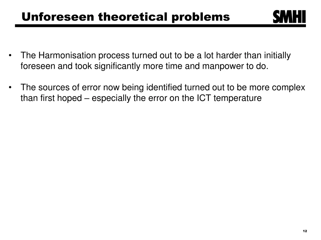 unforeseen theoretical problems