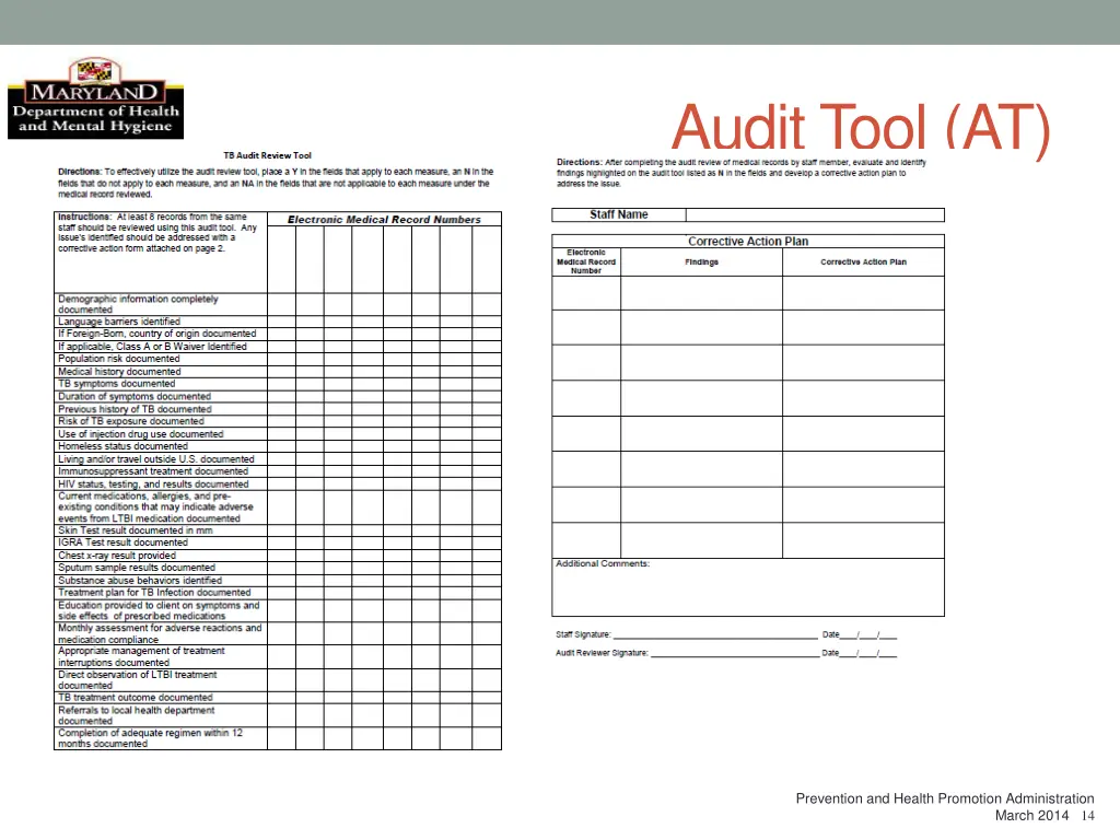audit tool at