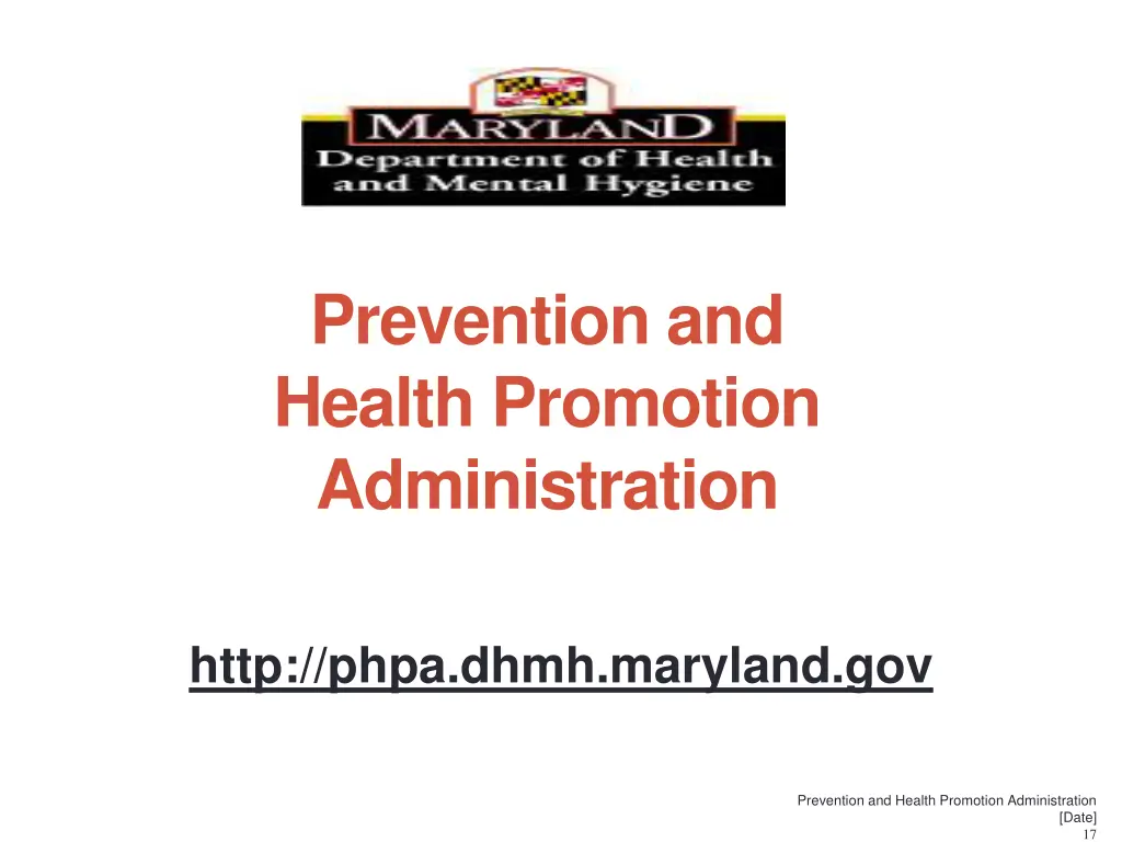 prevention and health promotion administration
