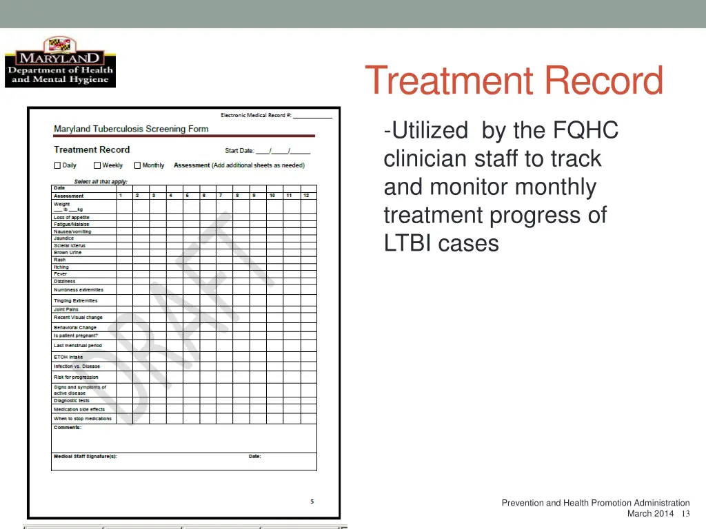 treatment record