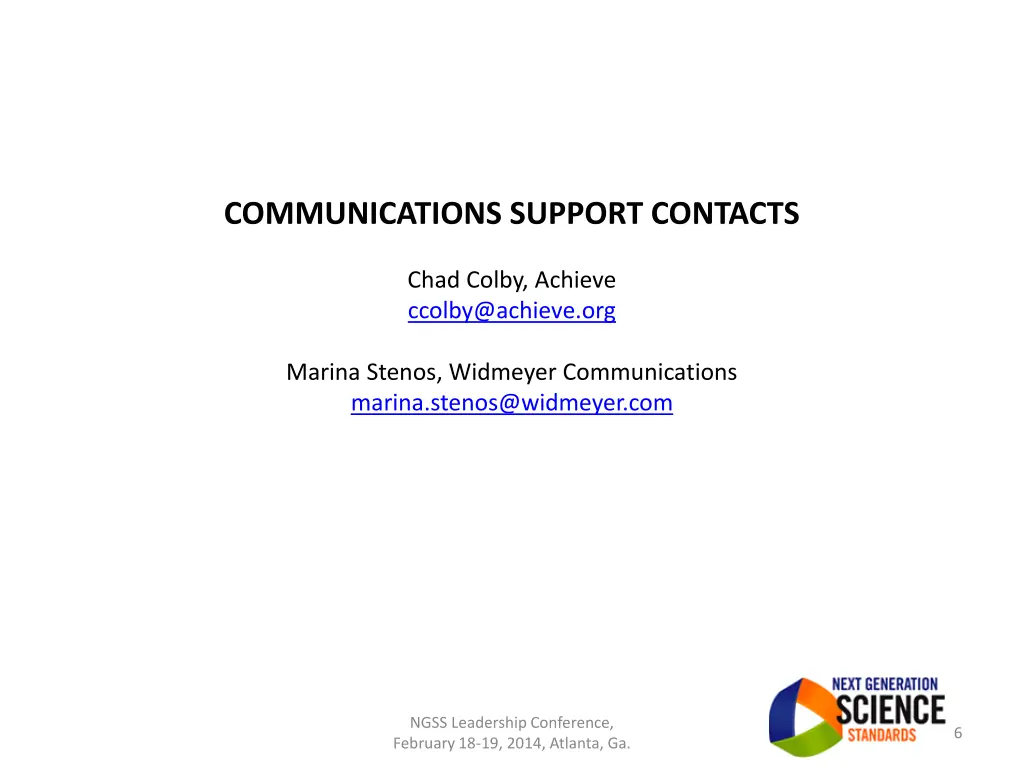 communications support contacts
