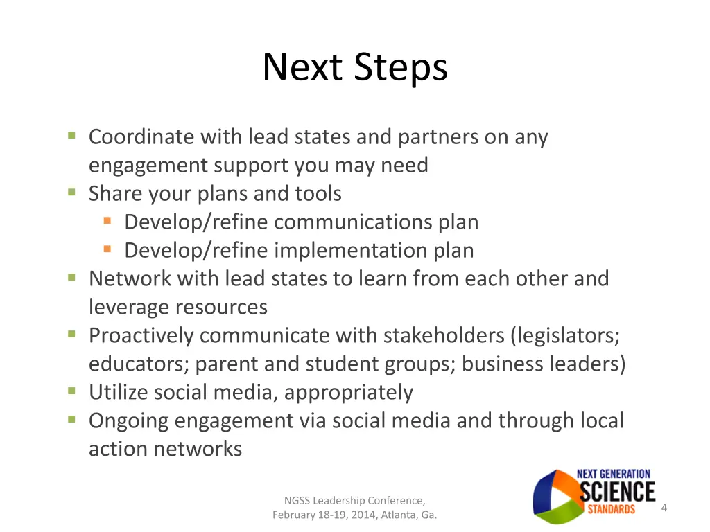 next steps