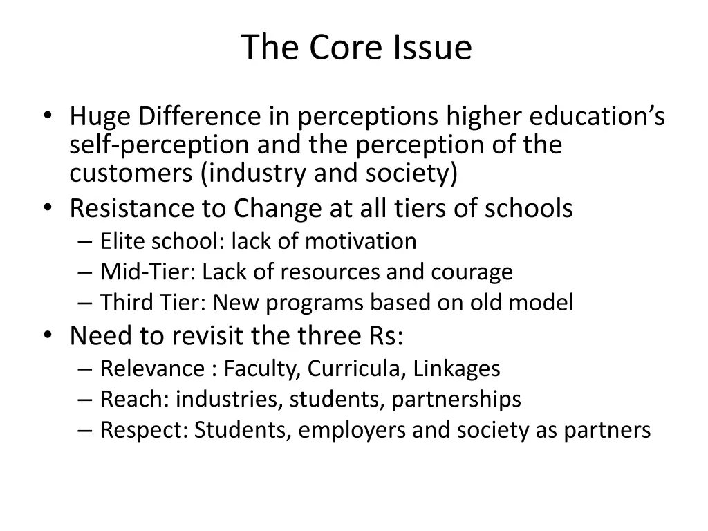 the core issue