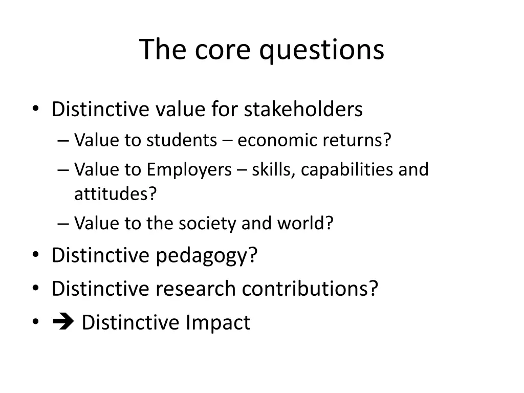 the core questions