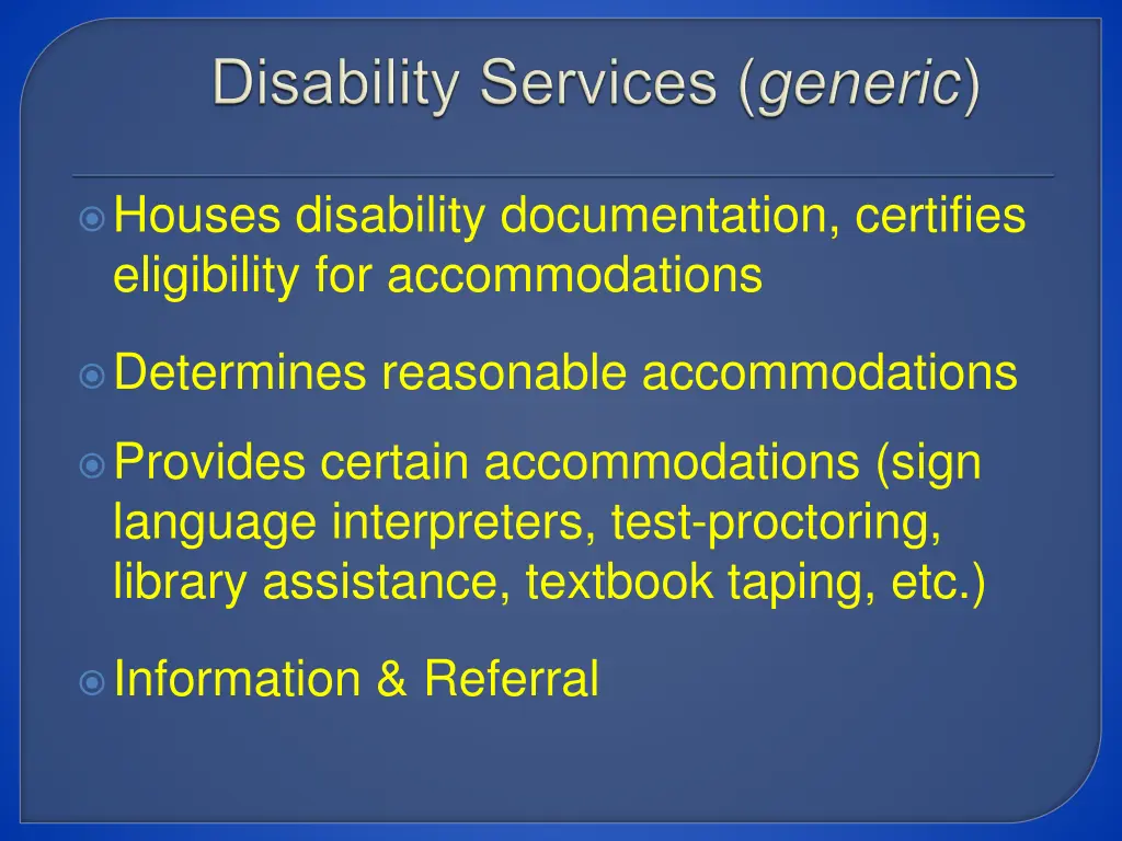 houses disability documentation certifies
