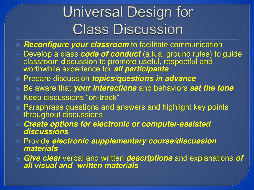 reconfigure your classroom to facilitate