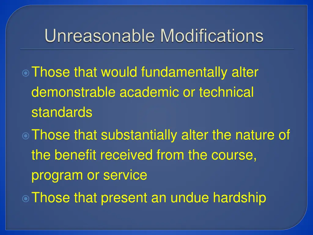 those that would fundamentally alter demonstrable