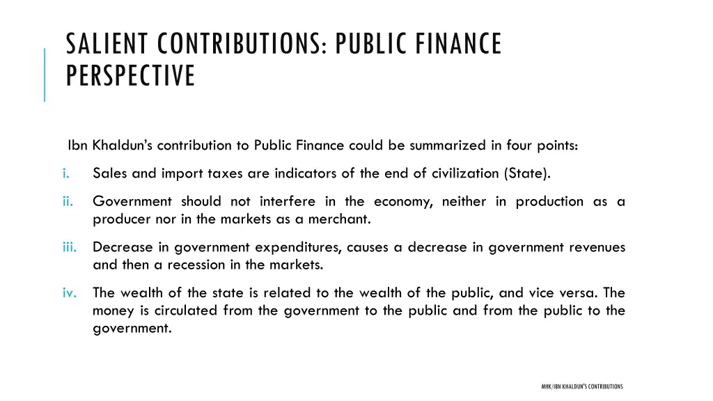 salient contributions public finance perspective
