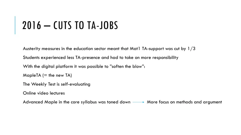 2016 cuts to ta jobs