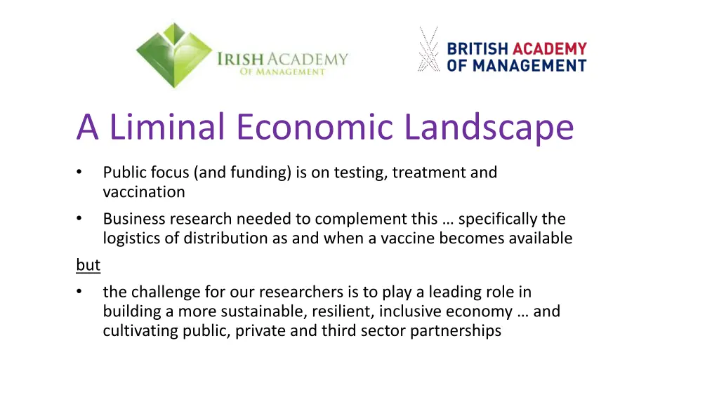 a liminal economic landscape