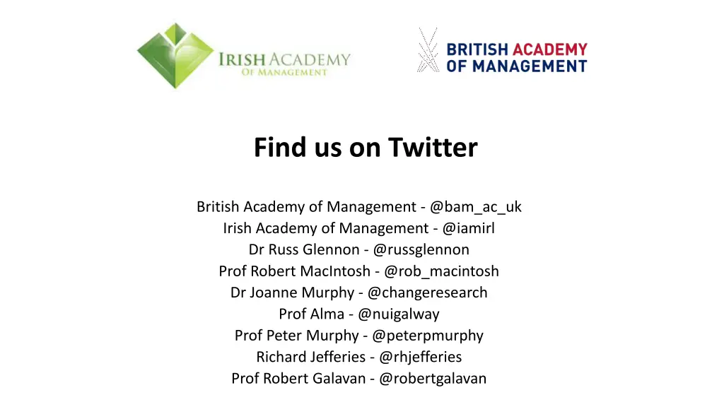 find us on twitter