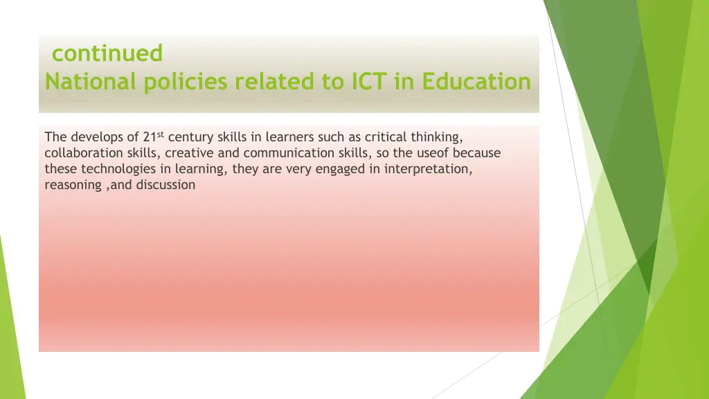 continued national policies related 2