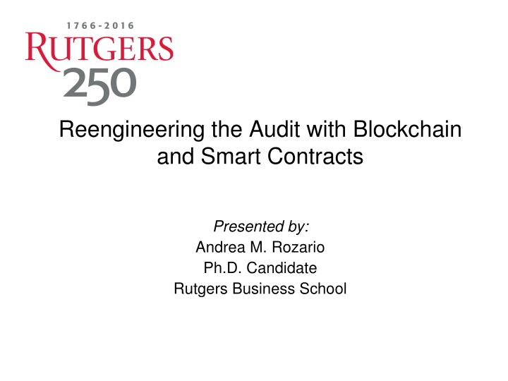 reengineering the audit with blockchain and smart