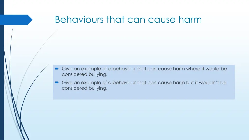 behaviours that can cause harm 1