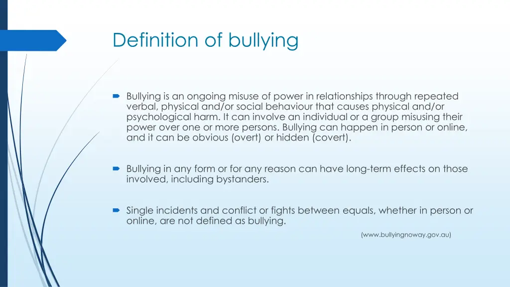 definition of bullying