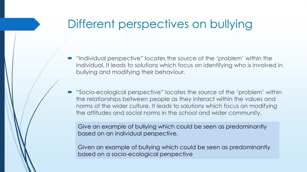 different perspectives on bullying