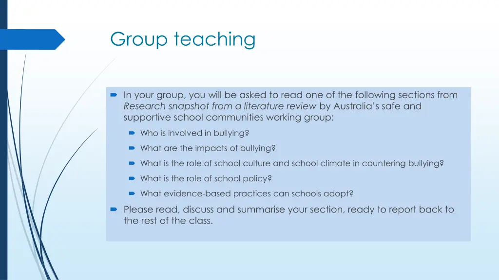 group teaching