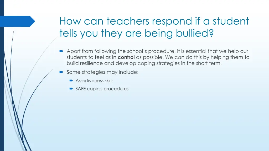 how can teachers respond if a student tells