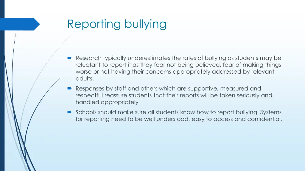 reporting bullying