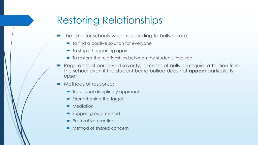 restoring relationships