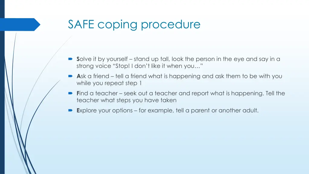 safe coping procedure