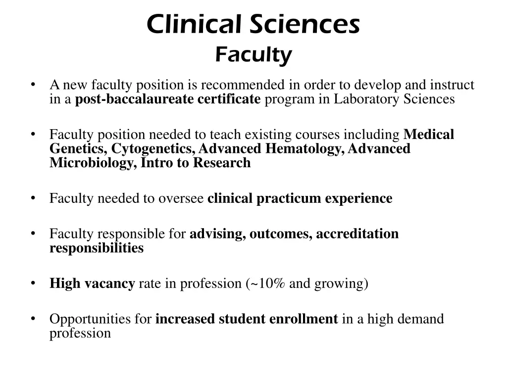 clinical sciences faculty