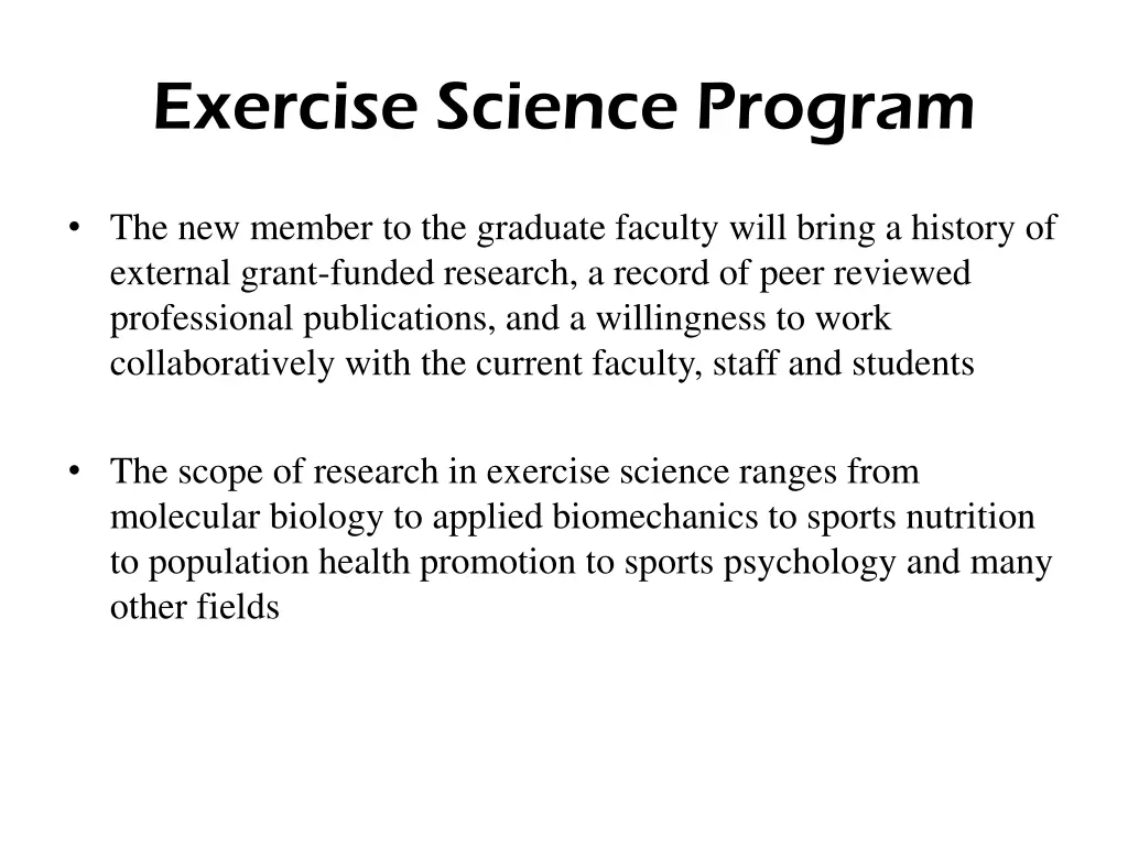 exercise science program