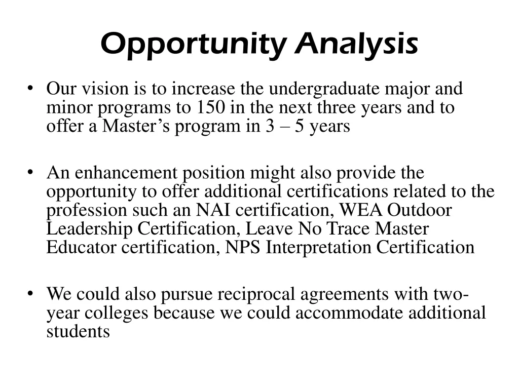 opportunity analysis