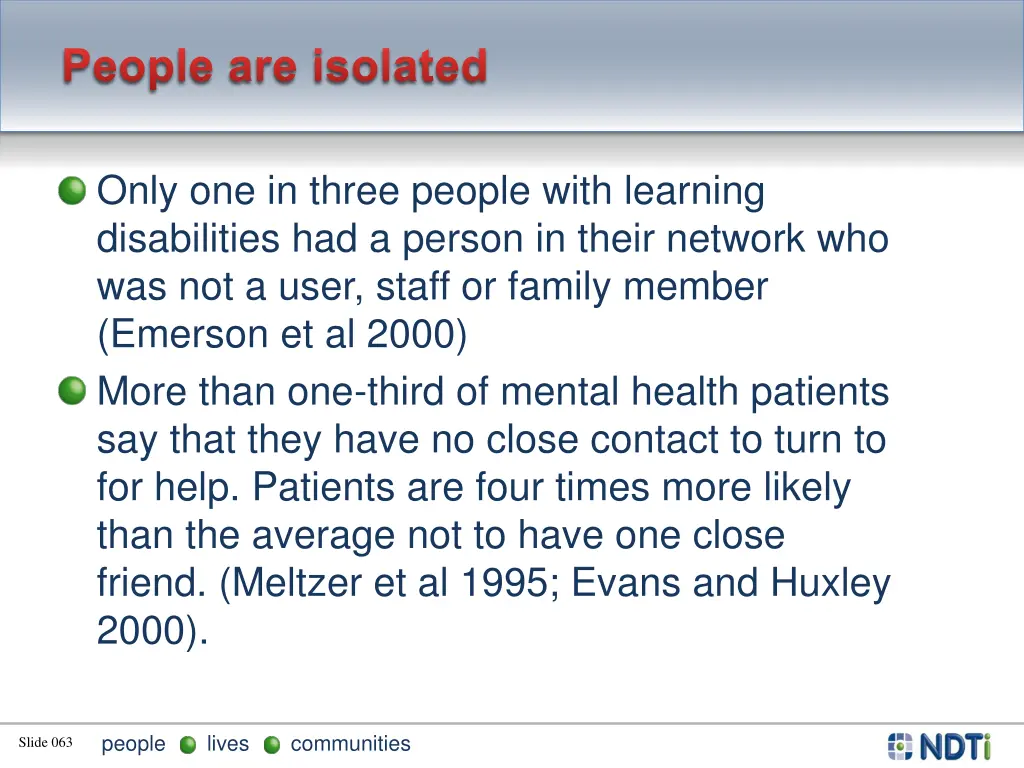 people are isolated