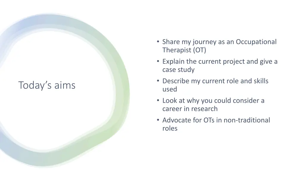 share my journey as an occupational therapist