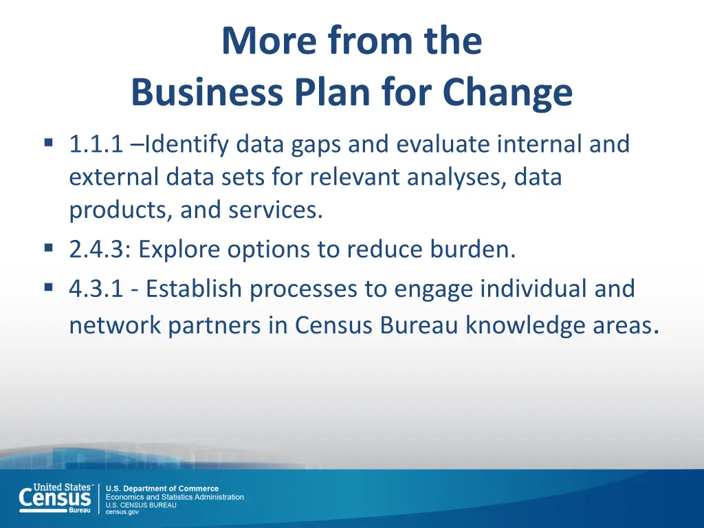 more from the business plan for change
